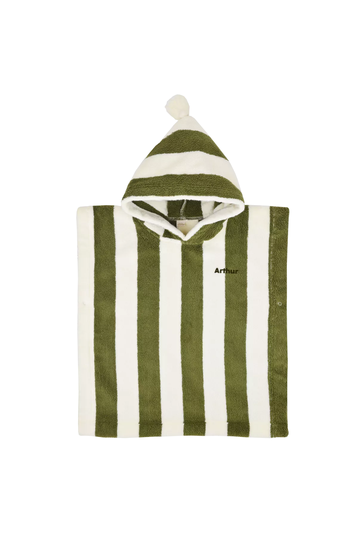 personalizable striped terry poncho for children
