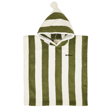 poncho a rayas de esponja personalizable para niño