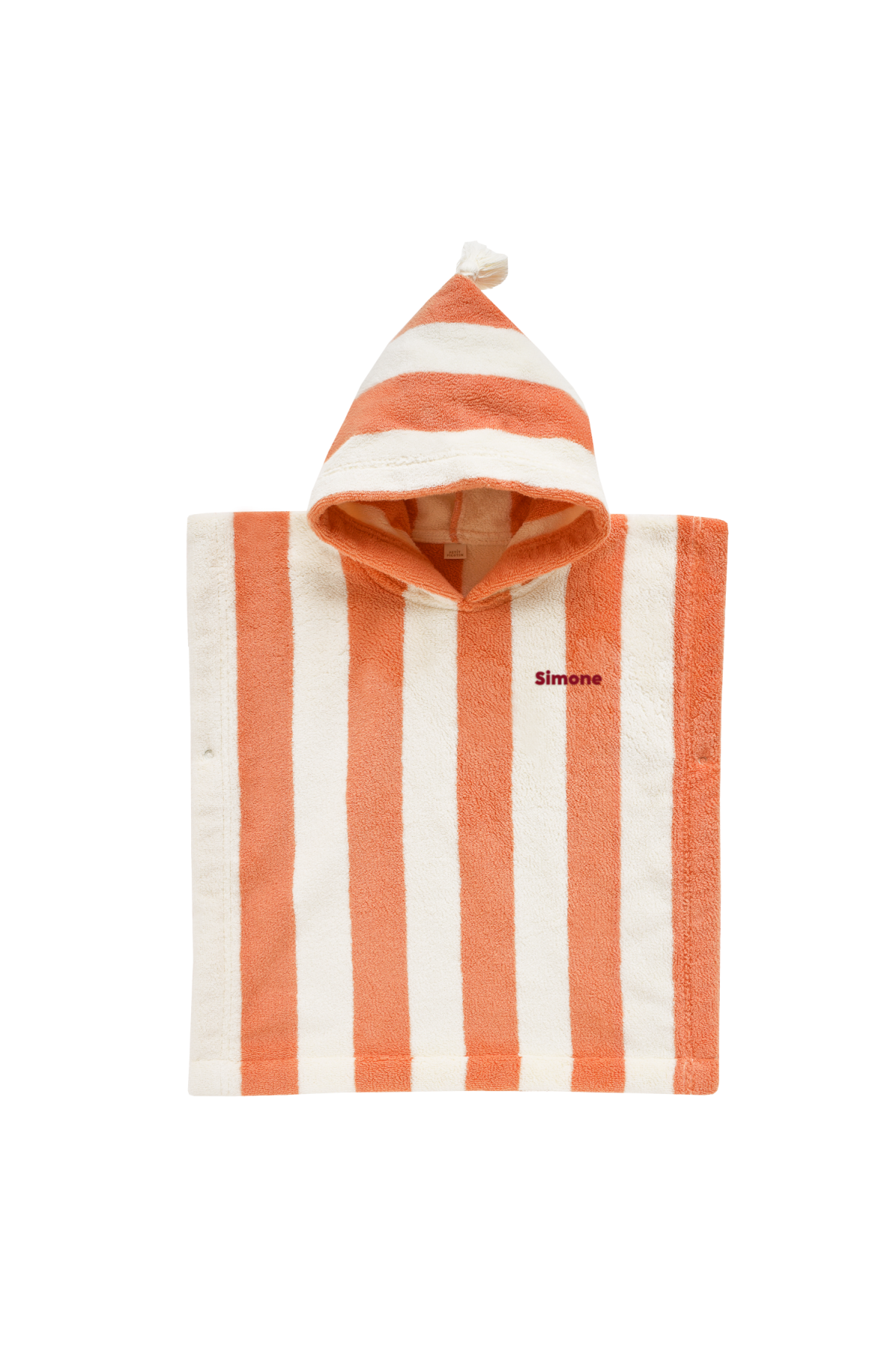 poncho rayé en éponge personnalisable pour enfant