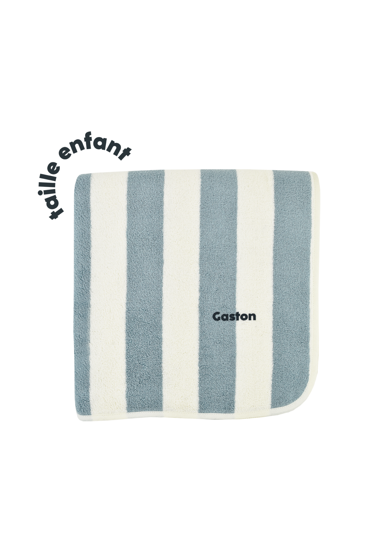 serviette de bain plage rayée et personnalisable pour enfant