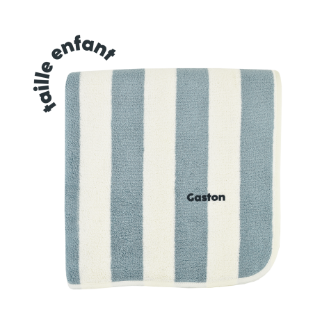 striped and personalizable beach bath towel for children