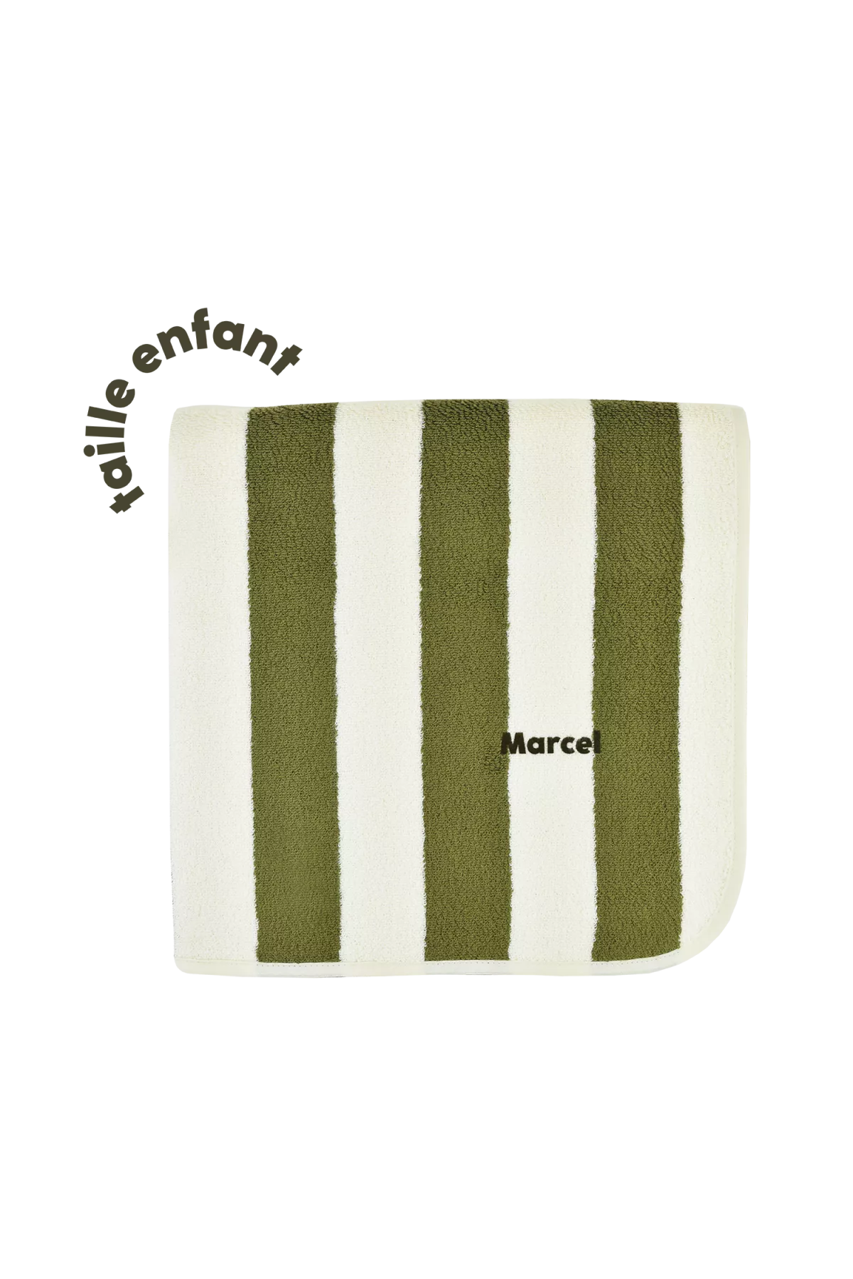 serviette de bain plage rayée et personnalisable pour enfant