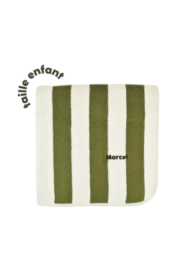 striped and personalizable beach bath towel for children