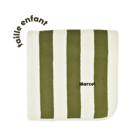 striped and personalizable beach bath towel for children