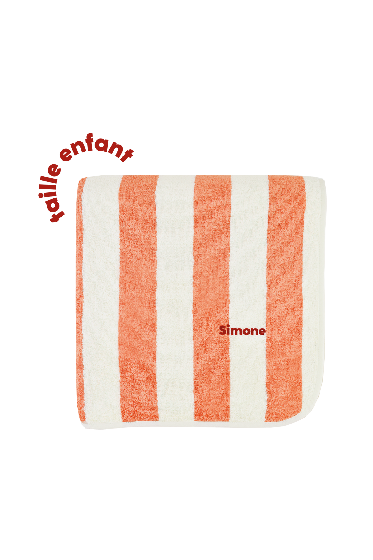 serviette de bain plage rayée et personnalisable pour enfant