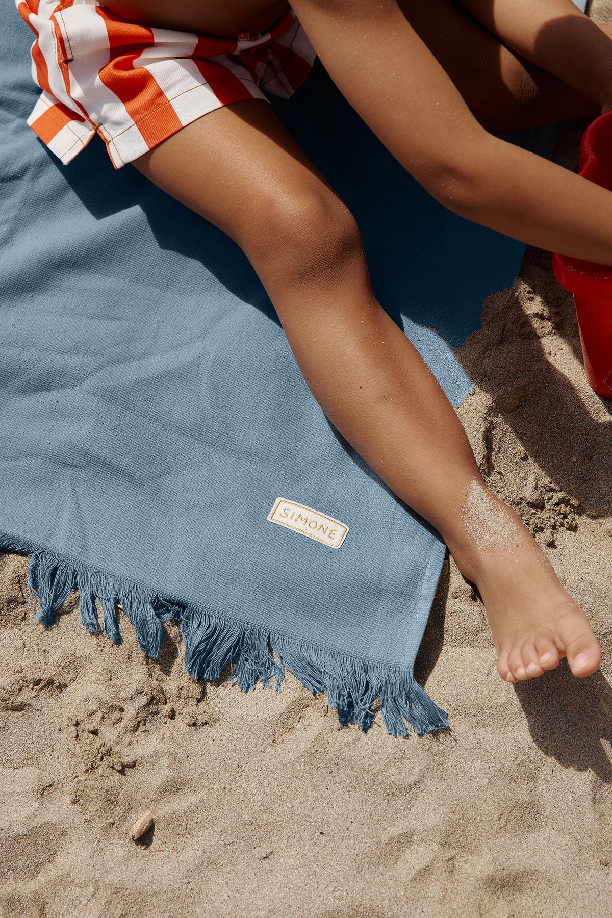 fouta de playa pequeña para niños, lisa y personalizable