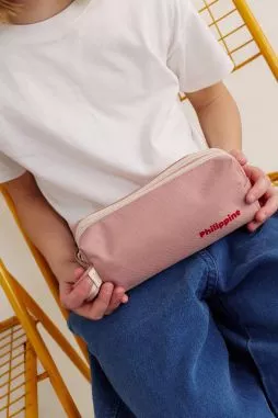 pretty plain personalized school pencil case with zip