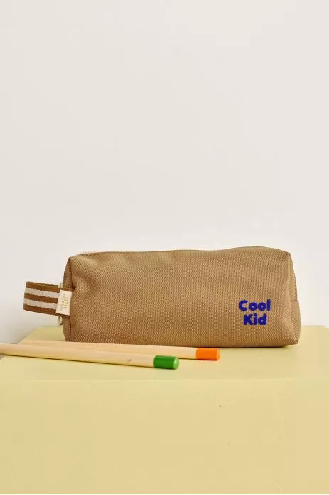 jolie trousse d'école unie et personnalisée avec zip