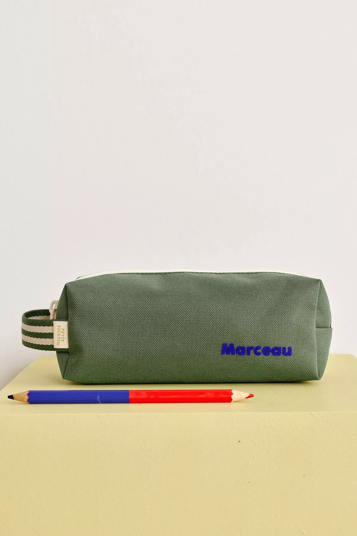 trousse à crayons enfant personnalisable avec double compartiments avec zip
