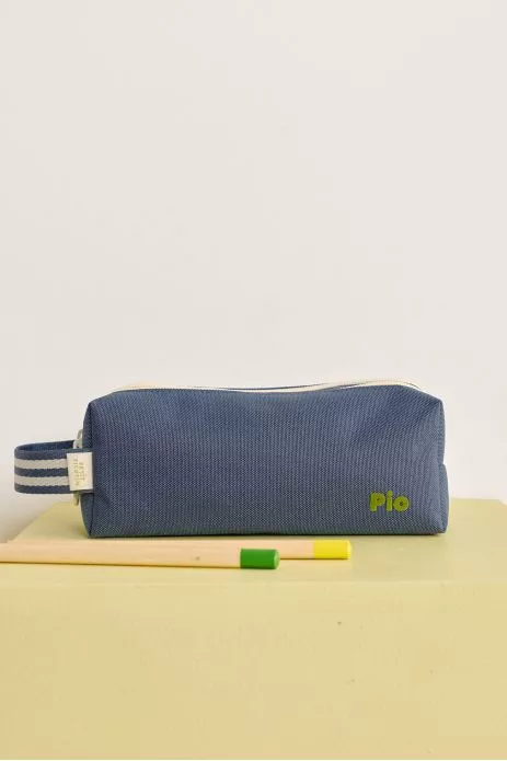 jolie trousse d'école unie et personnalisée avec zip