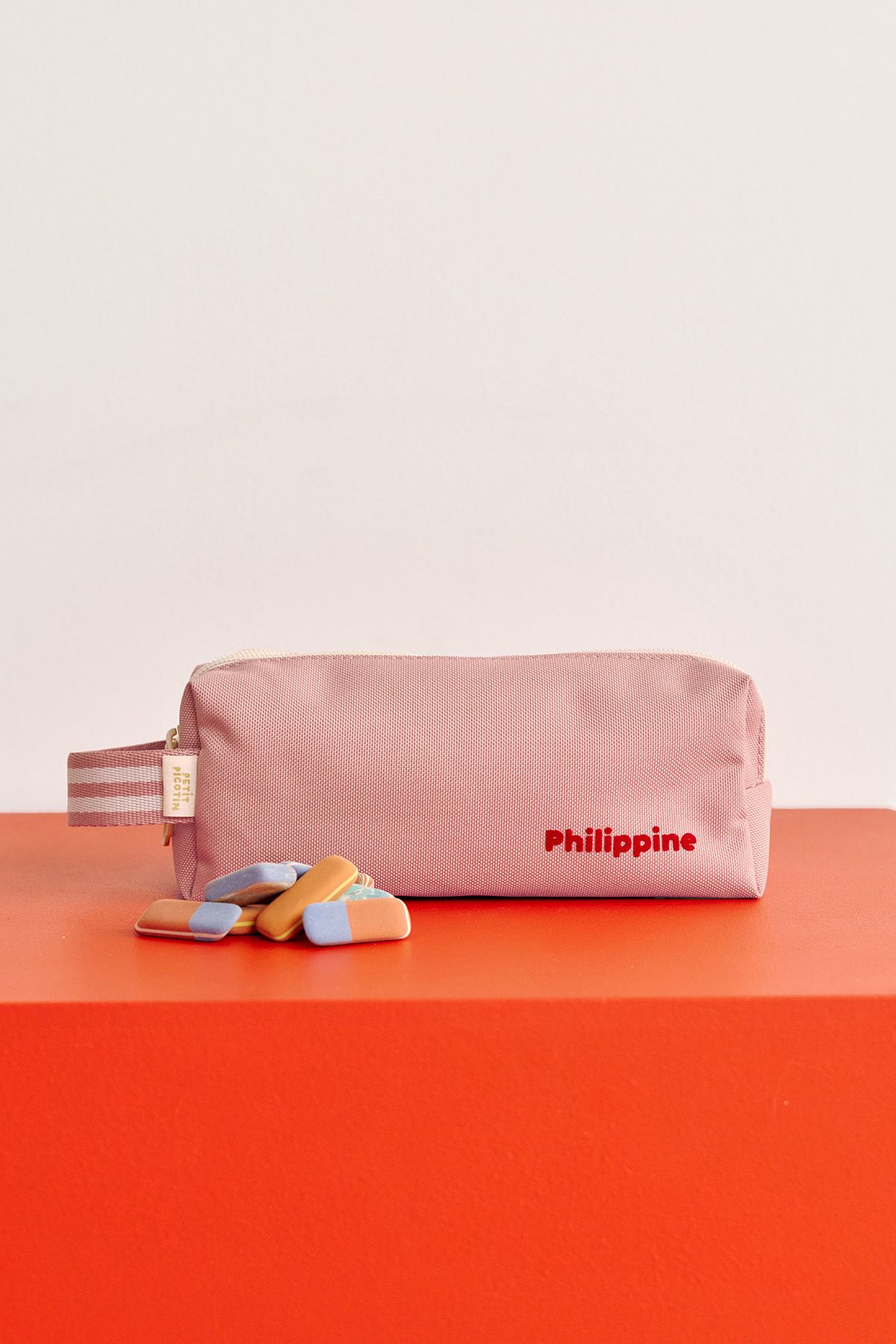 trousse à crayons enfant personnalisable avec double compartiments avec zip