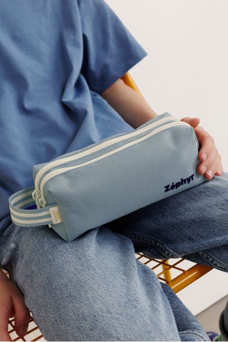 trousse à crayons enfant personnalisable avec double compartiments avec zip