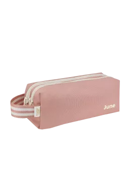 personalisable children's pencil case with double zip compartments