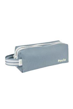 personalisable children's pencil case with double zip compartments
