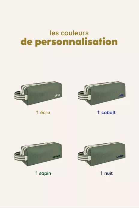 trousse à crayons enfant personnalisable avec double compartiments avec zip