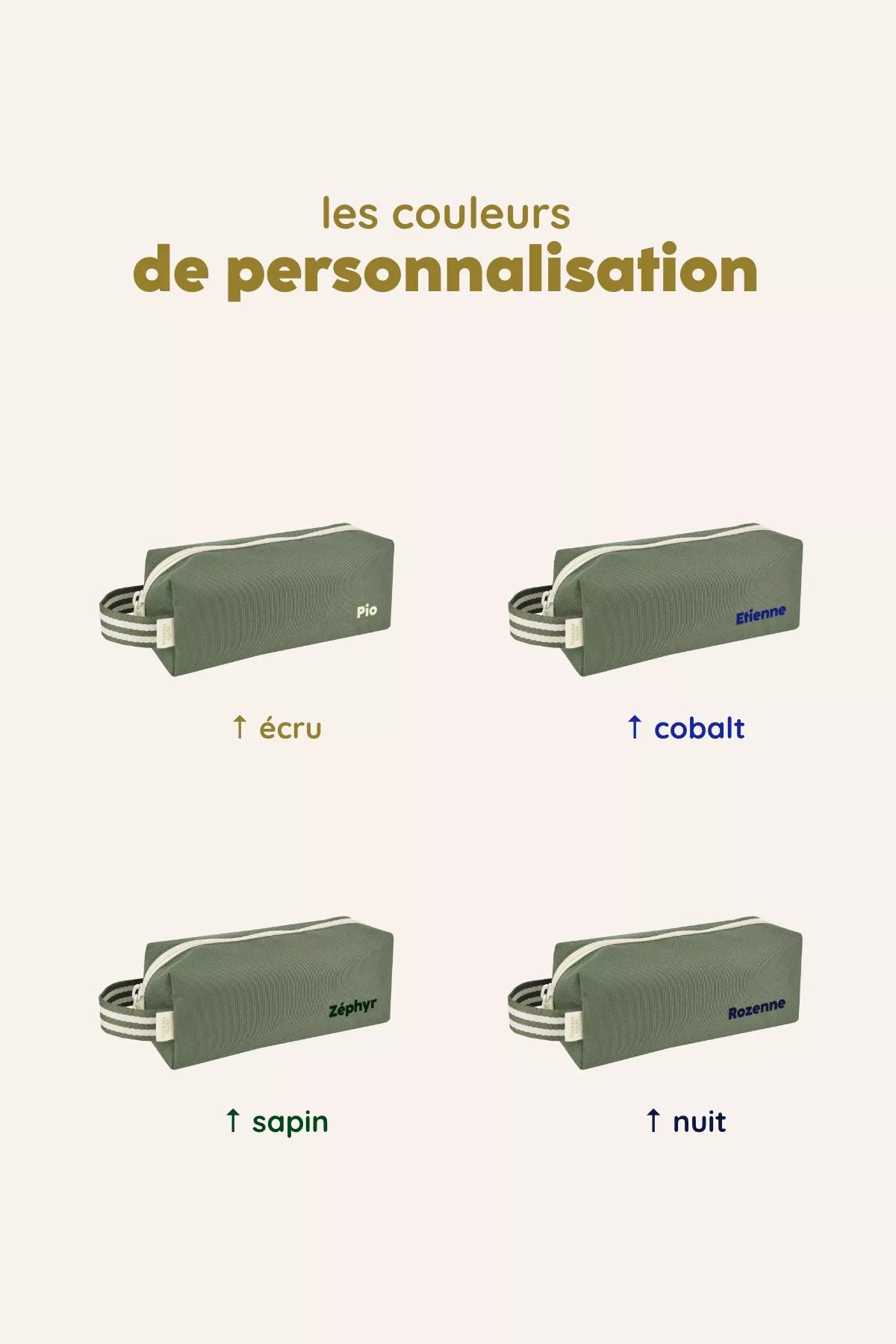 jolie trousse d'école unie et personnalisée avec zip