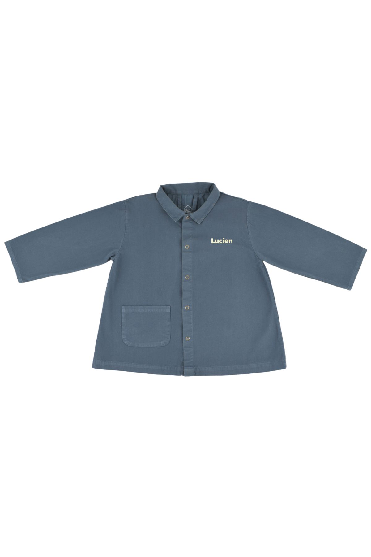 bata escolar infantil de algodón personalizable con broches a presión