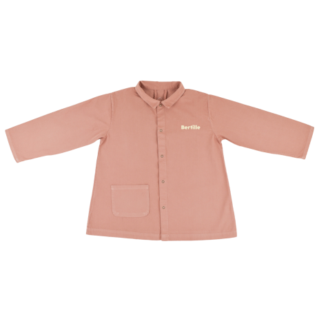 personalizable children's school smock in cotton with snap fasteners