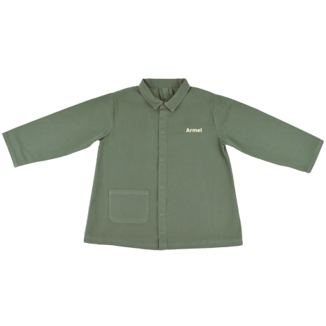 personalizable children's school smock in cotton with snap fasteners