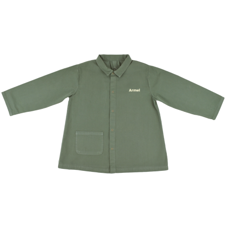 personalizable children's school smock in cotton with snap fasteners