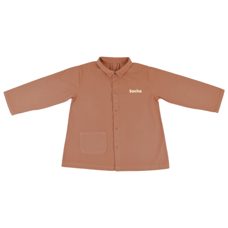 bata escolar infantil de algodón personalizable con broches a presión