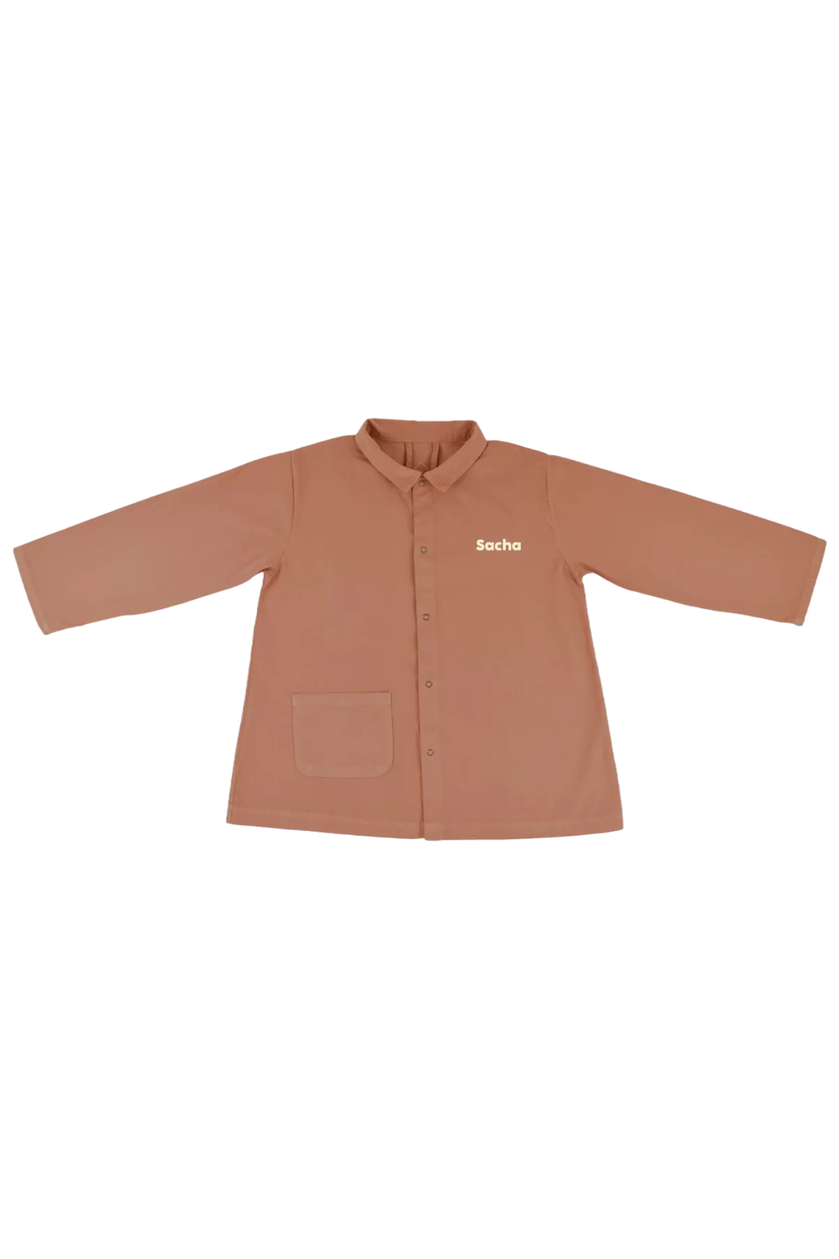 blouse enfant d'écolier en coton personnalisable avec pressions