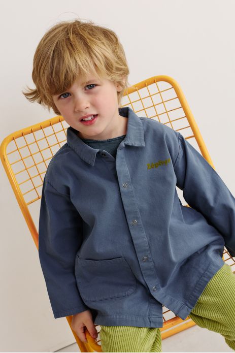 blouse enfant d'écolier en coton personnalisable avec pressions