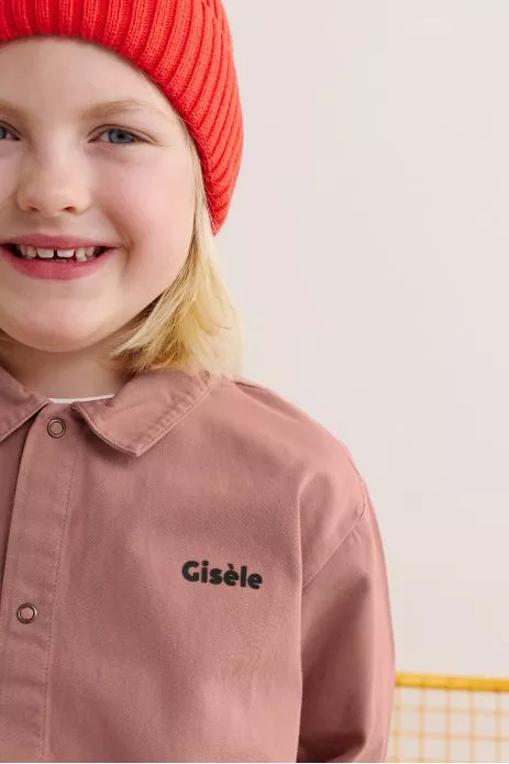 personalizable child's school smock in cotton with snap buttons