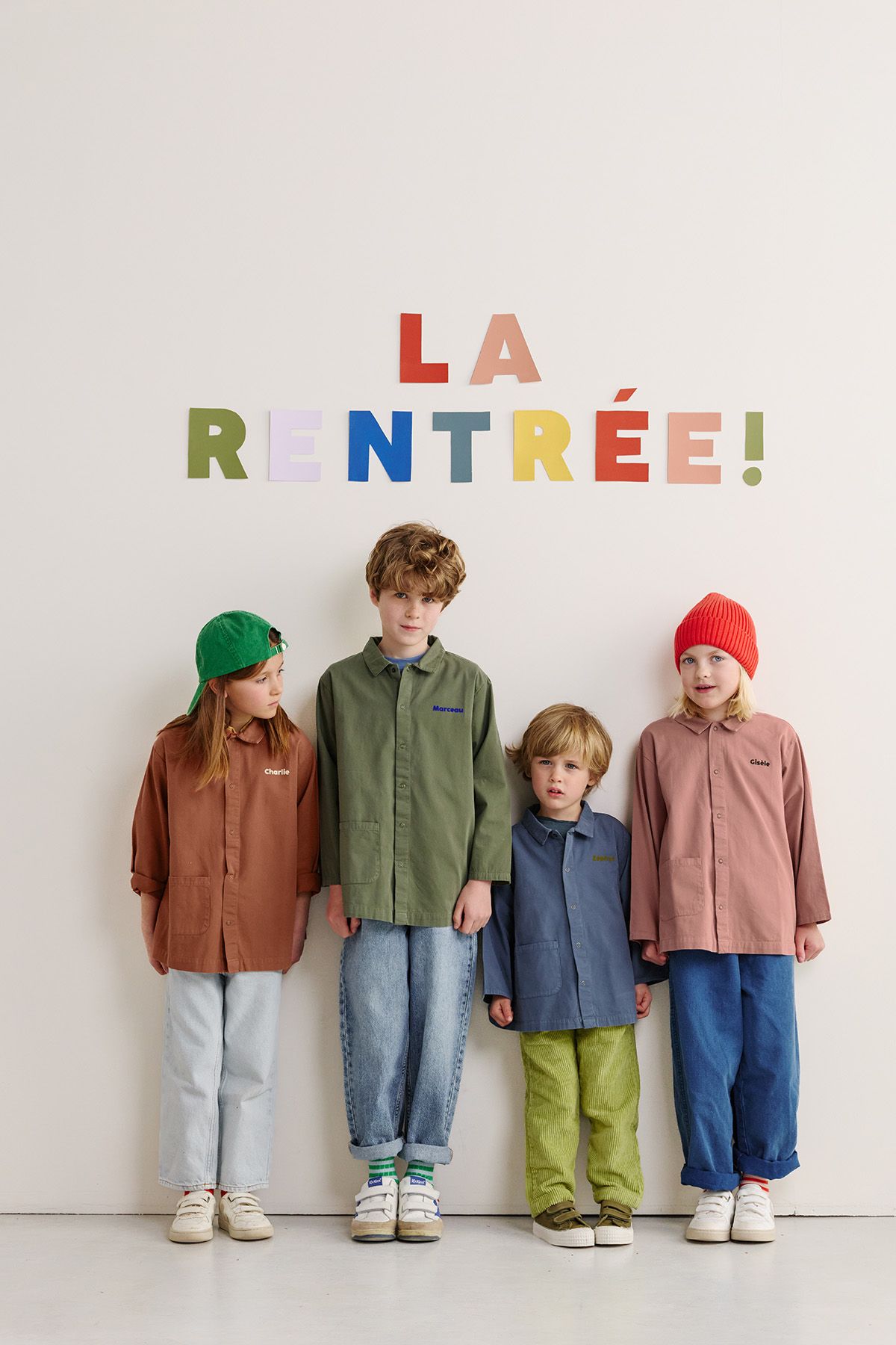 blouse enfant d'écolier en coton personnalisable avec pressions