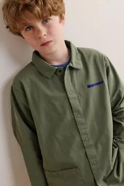blouse enfant d'écolier en coton personnalisable avec pressions