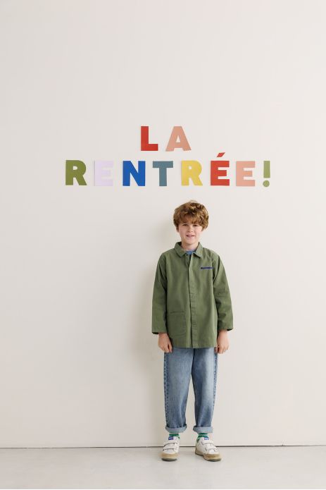 personalizable cotton schoolboy smock with snap fasteners