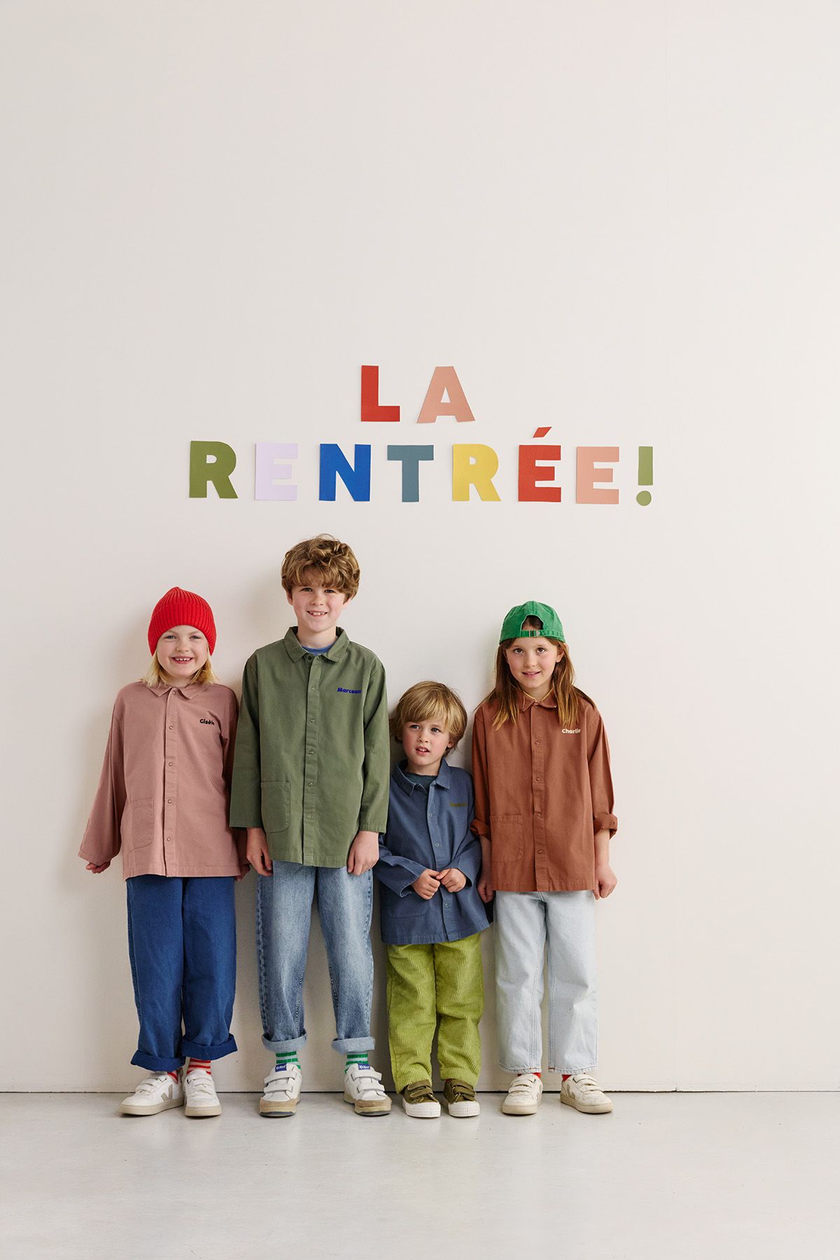 blouse enfant d'écolier en coton personnalisable avec pressions