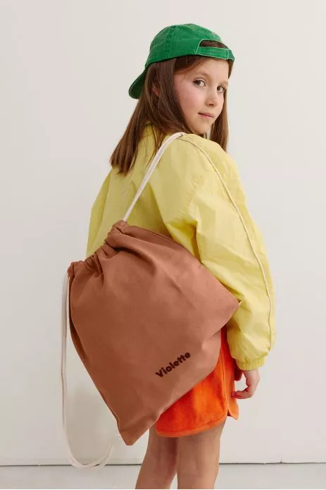 personalized cotton drawstring bag for children's sports and activities