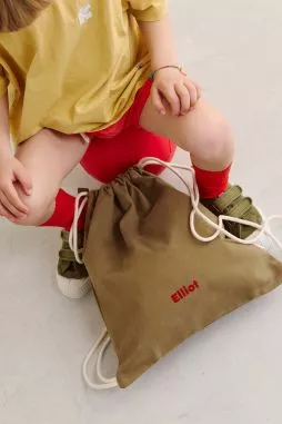 bolsa de cordón personalizable de algodón para deporte y actividades infantiles