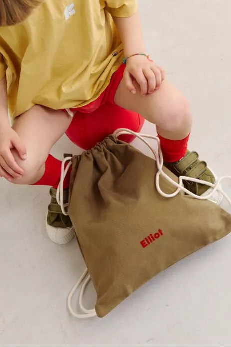 bolsa de cordón personalizable de algodón para deporte y actividades infantiles