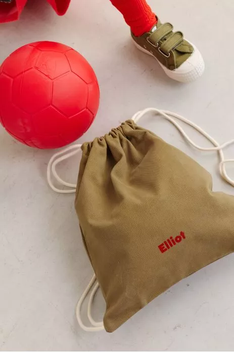 bolsa de cordón personalizable de algodón para deporte y actividades infantiles