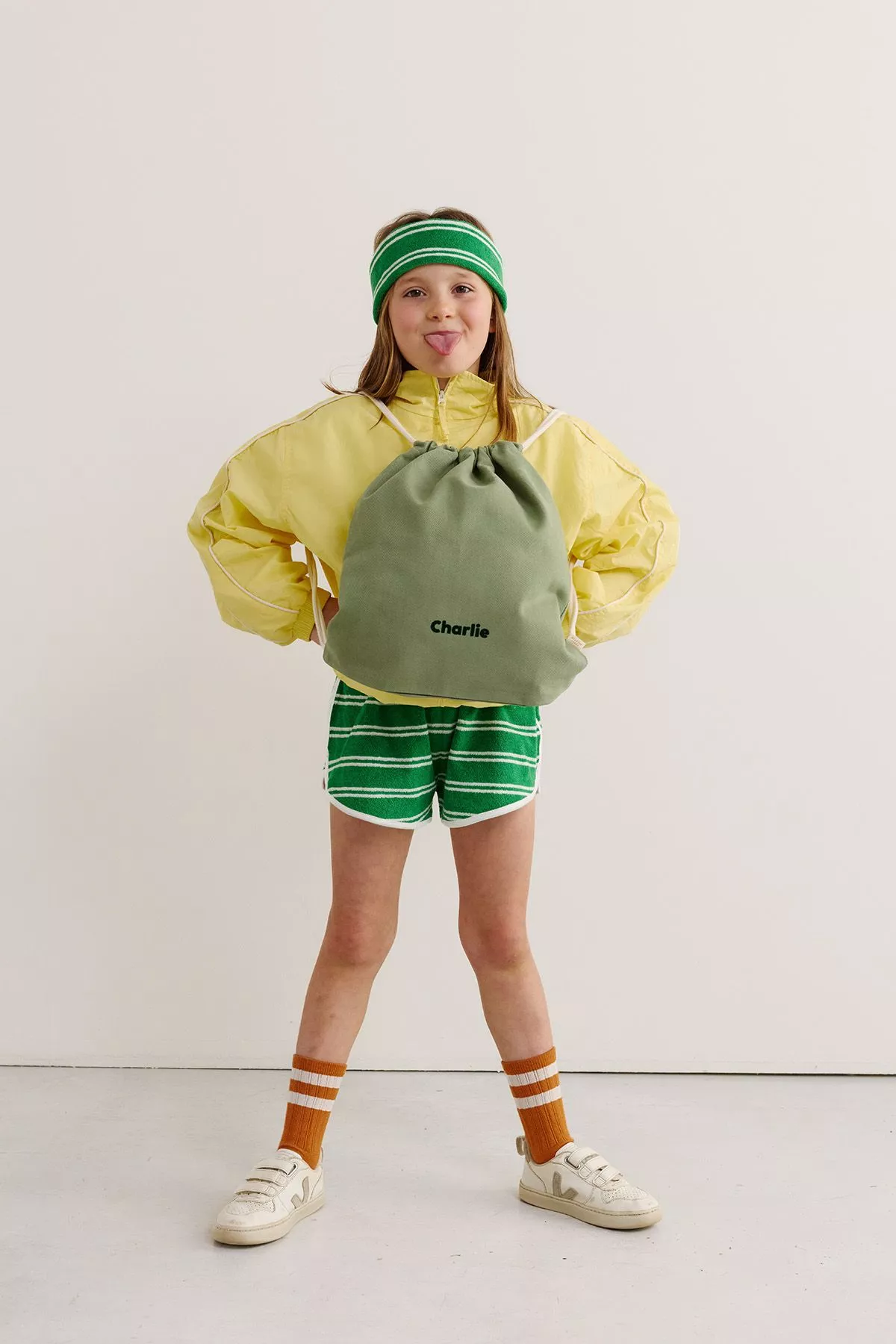personalizable cotton drawstring bag for children's sports and activities