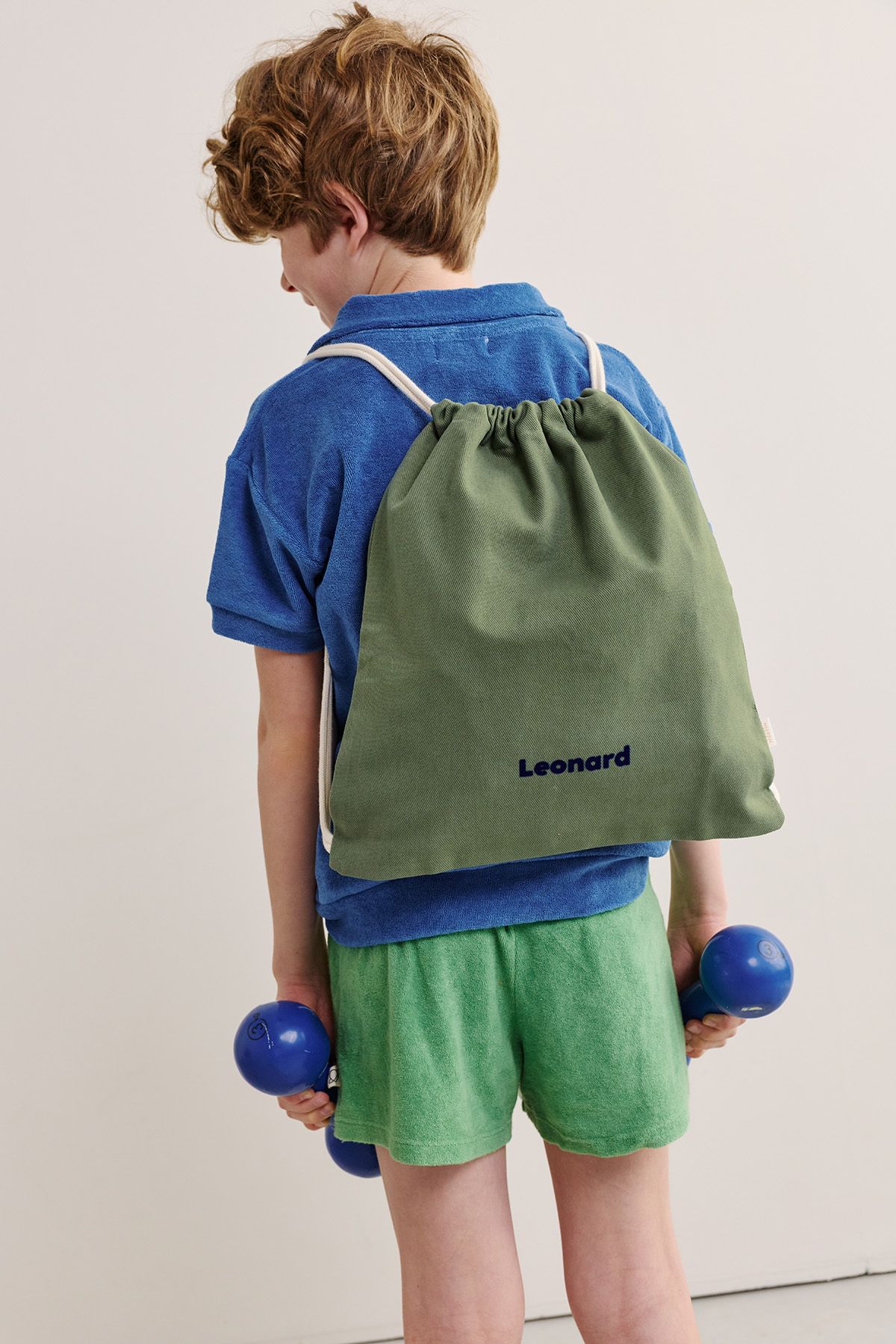 personalizable cotton drawstring bag for children's sports and activities