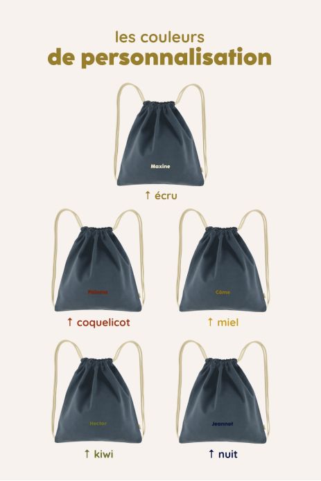 bolsa de cordón personalizable de algodón para deporte y actividades infantiles