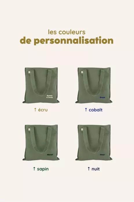 petit cabas en coton épais personnalisable