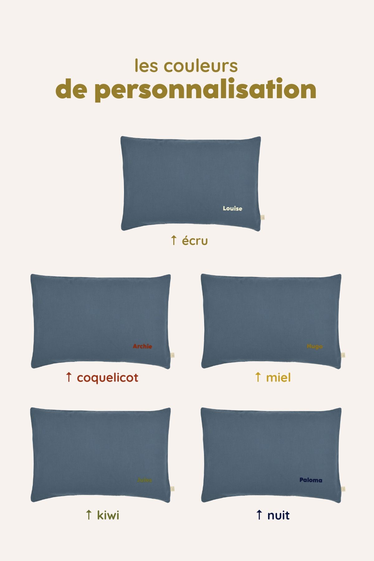 oreiller enfant personnalisable lange de coton parfait pour la sieste