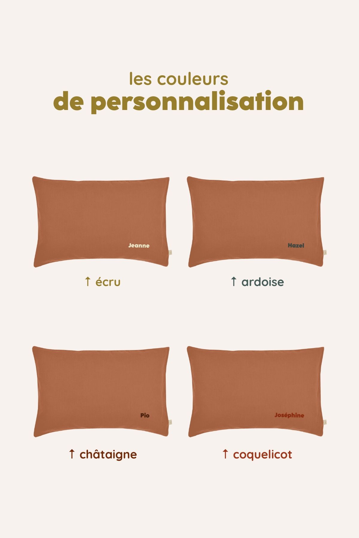 funda de almohada infantil de algodón personalizable