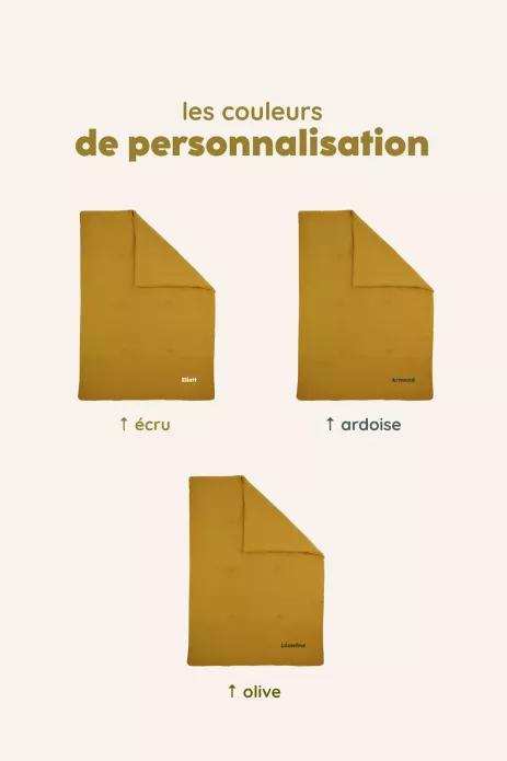 couverture matelassée pour bébé unie et personnalisable