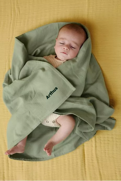 grand lange pour bébé personnalisable en coton tout doux