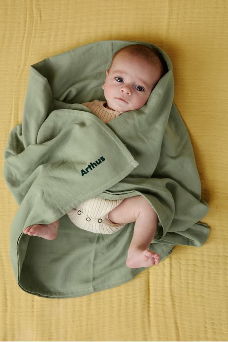 grand lange pour bébé personnalisable en coton tout doux