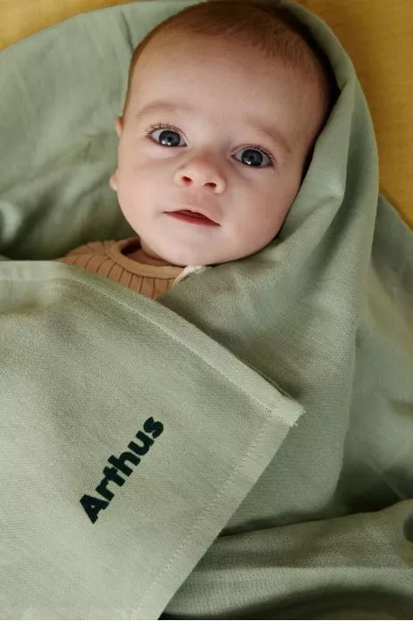 grand lange pour bébé personnalisable en coton tout doux