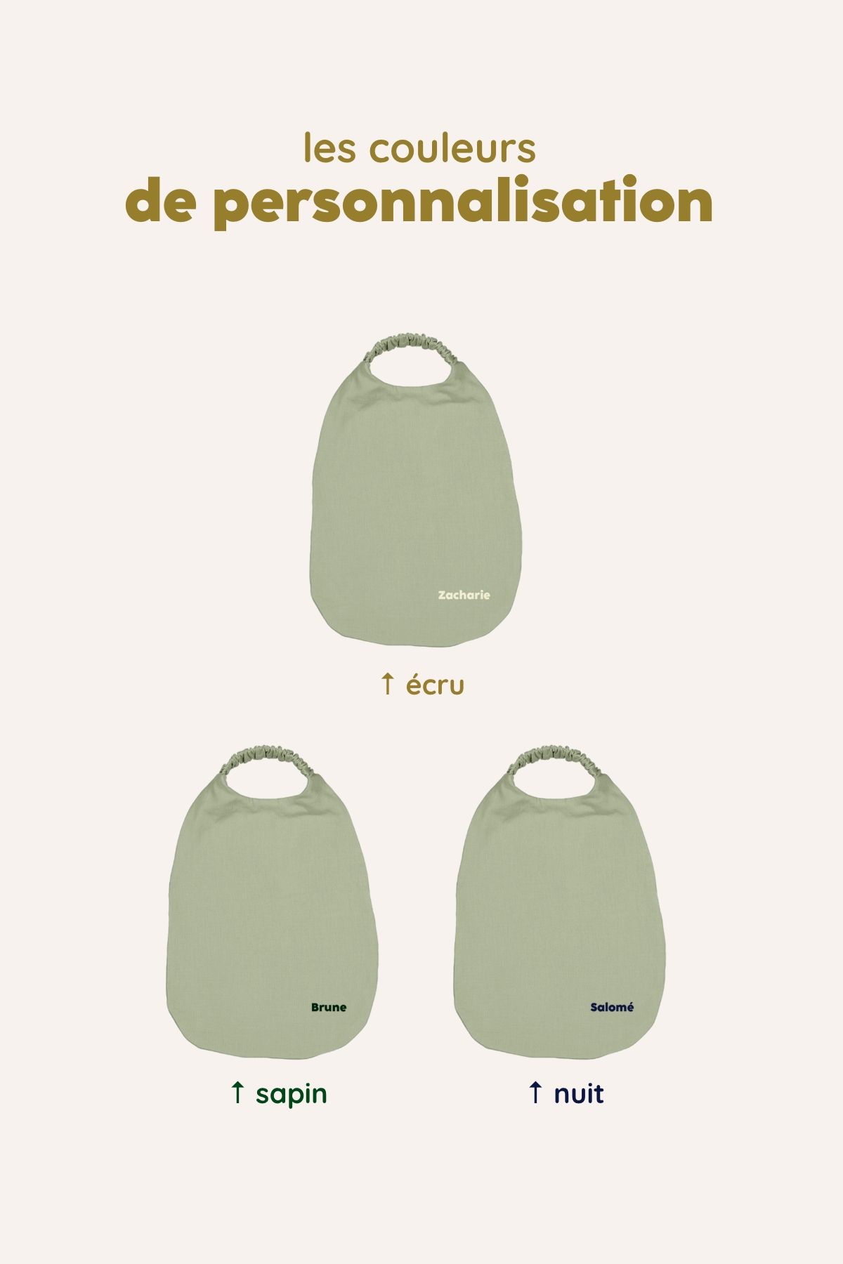 bavoir élastique serviette de table enfant personnalisable 