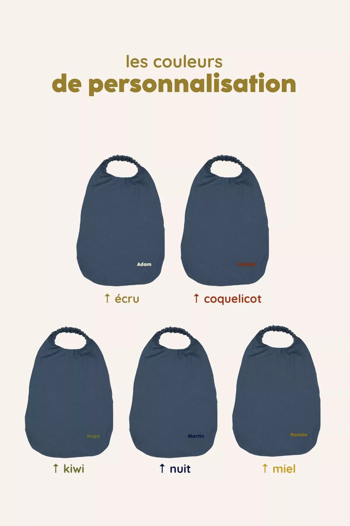 babero elástico servilleta de mesa infantil personalizable 