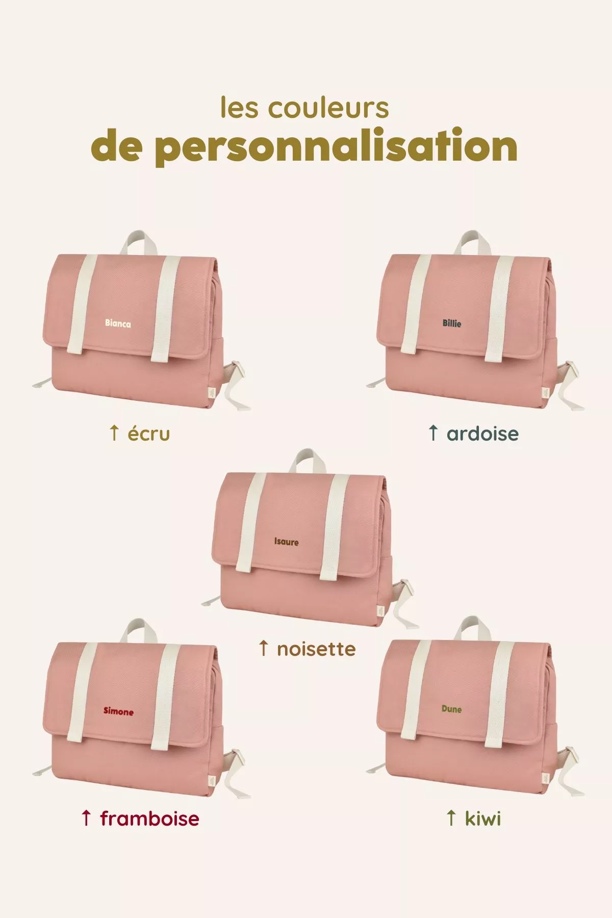 personalizable soft school bag for preschool children