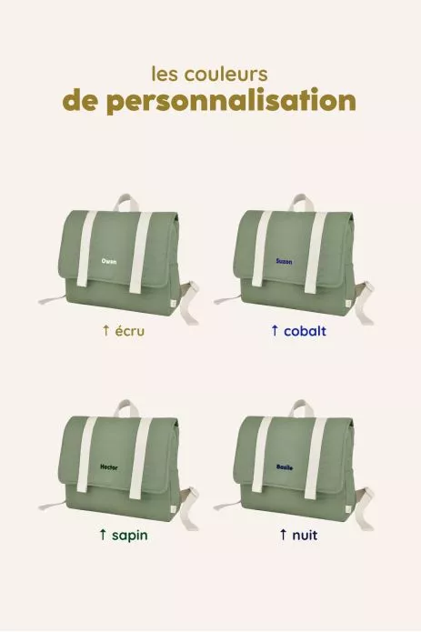personalizable soft school bag for preschool children